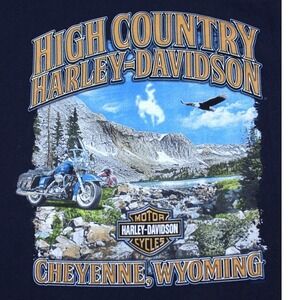 Harley-Davidson Cheyenne WY High Country Graphic Shirt Men XL 2022 Navy Blue